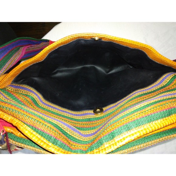 SHARIF Leather Reptile Skin Fabric Bag Purse Multicolor - Picture 8 of 12